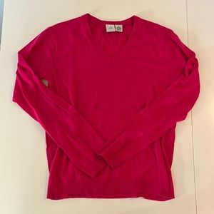 A/X lightweight vneck sweater. Hot pink. Size small.